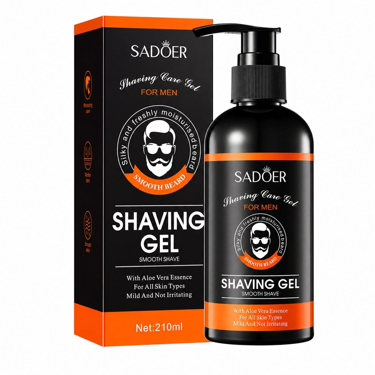 GEL DE AFEITAR REGENERADOR Y CALMANTE CON ESENCIA DE ALOE VERA SADOER ALOE VERA SHAVING GEL FOR MEN 210 ML