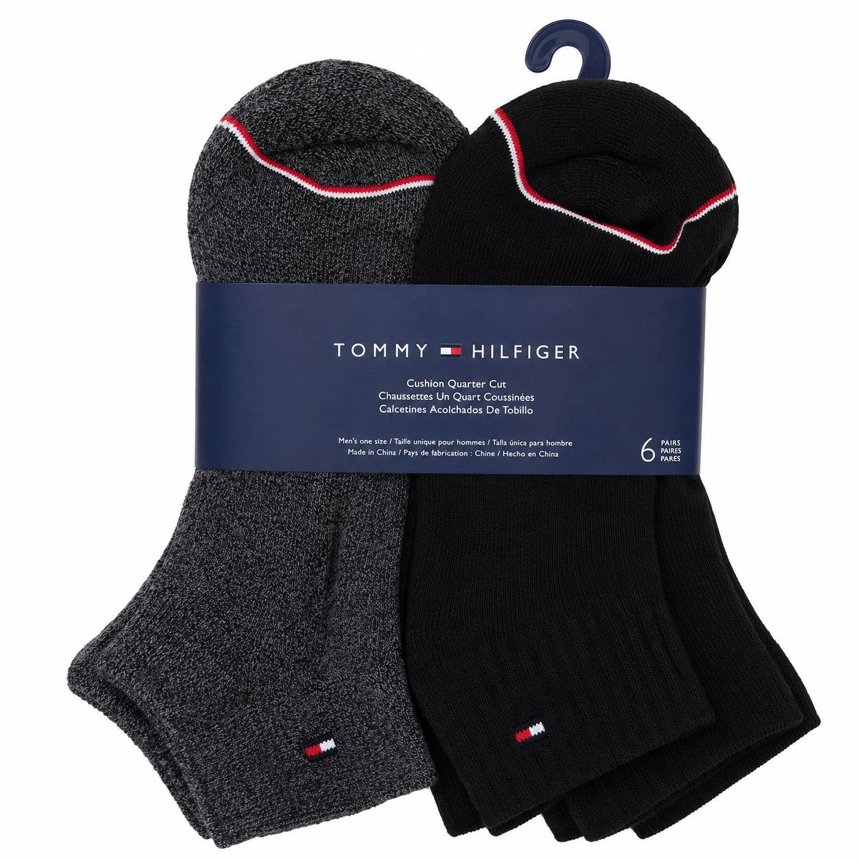 CALCETA TOBILLERA TOMMY HILFIGER PARA HOMBRE 6 PARES TALLA ÚNICA