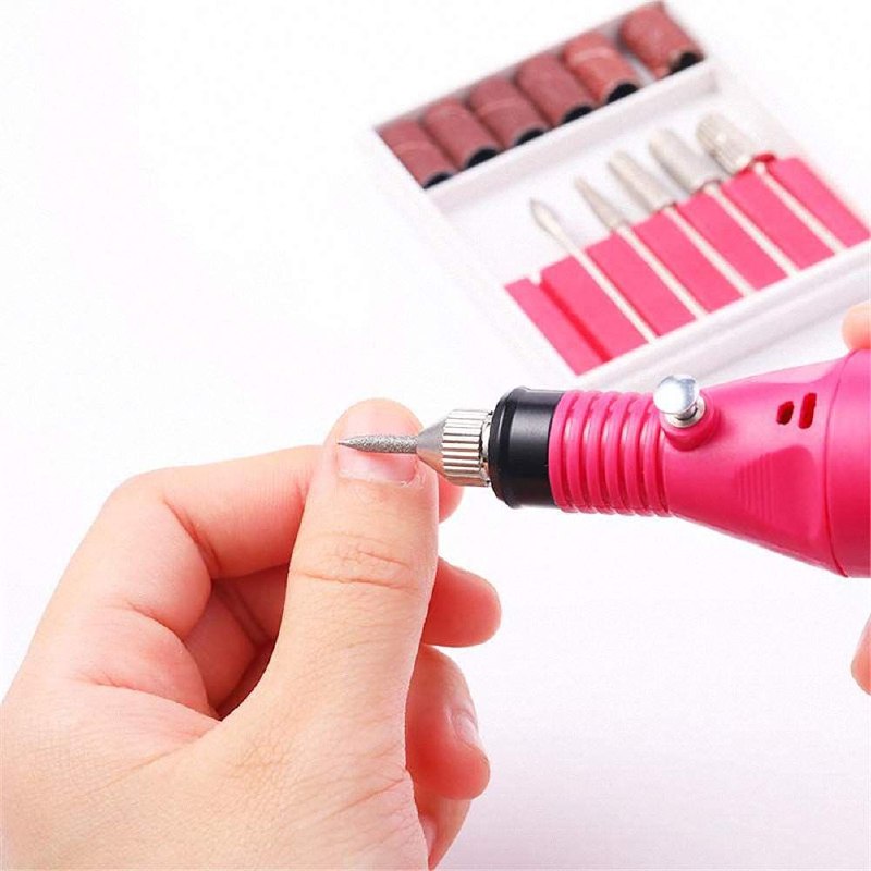 TALADRO PULIDOR DE UÑAS, DRILL TALADRO TALLADOR ELECTRICO PARA PEDICURA Y MANICURA 6 BROCAS