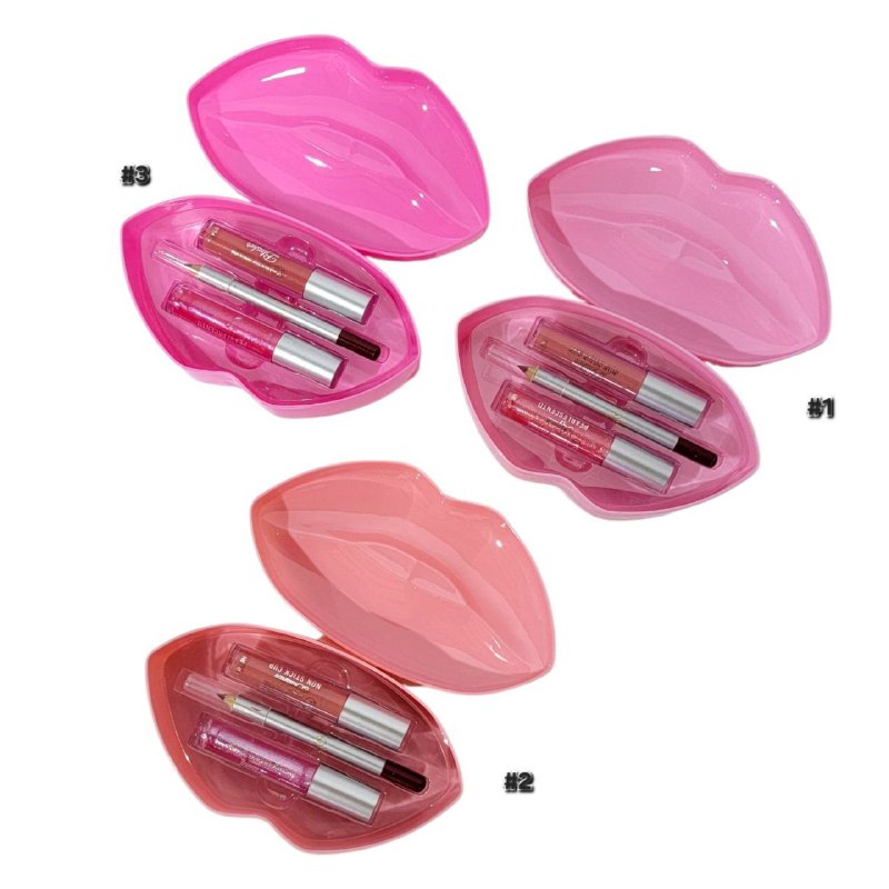 BRILLO LABIAL EN SET 3 EN 1 MATTE LABIAL, BRILLO LABIAL Y LAPIZ DELINEADOR LABIAL LICKY MODEL