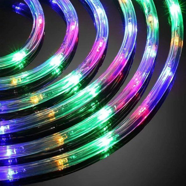 LUCES DECORATIVAS NAVIDEÑAS CUERDA DE LUCES LED IMPERMEABLE MMULTICOLOR INTERIORES Y EXTERIORES ROPE LIGH 10 METROS