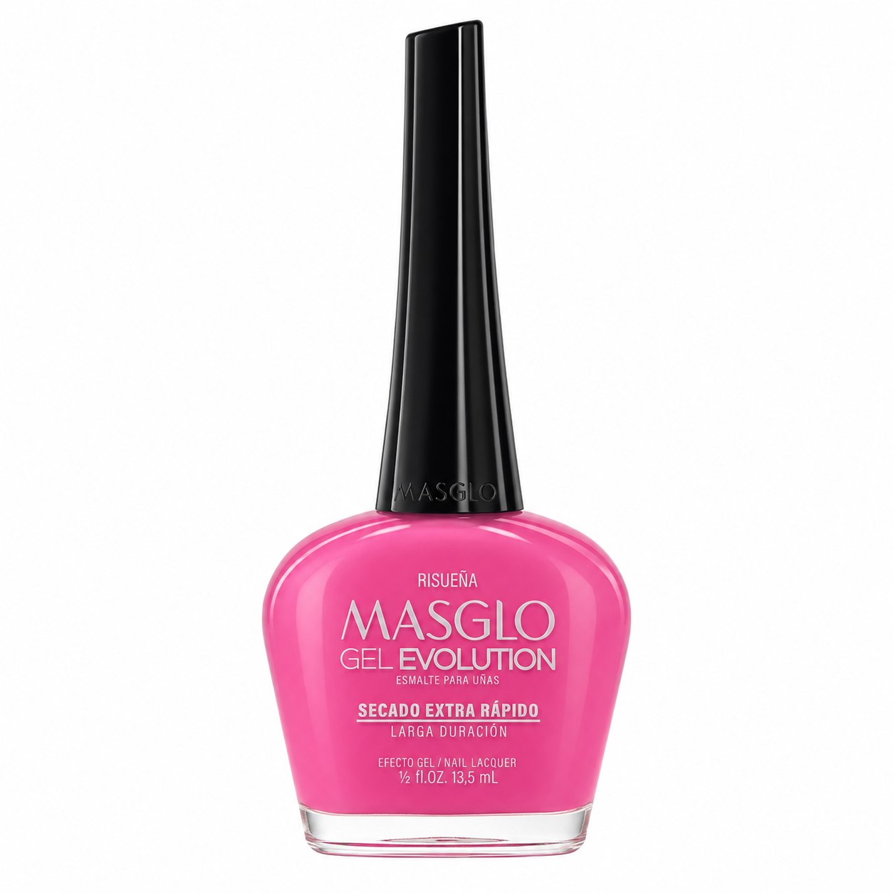 ESMALTE DE UÑAS CON EFECTO GEL DE SECADO EXTRA RÁPIDO MASGLO GEL EVOLUTION PASO 2 "ESTILO RISUEÑA" 13.5 ML