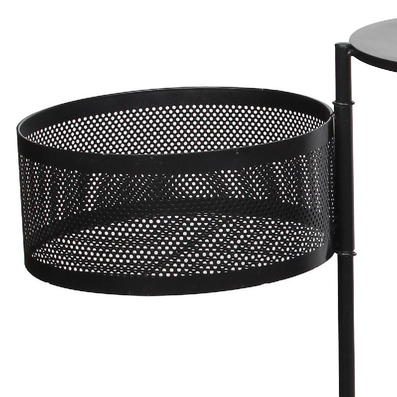 ESTANTE ORGANIZADOR MULTIUSOS GIRATORIO DE 4 NIVELES DE ACERO INOXIDABLE NEGRO 75X34CM