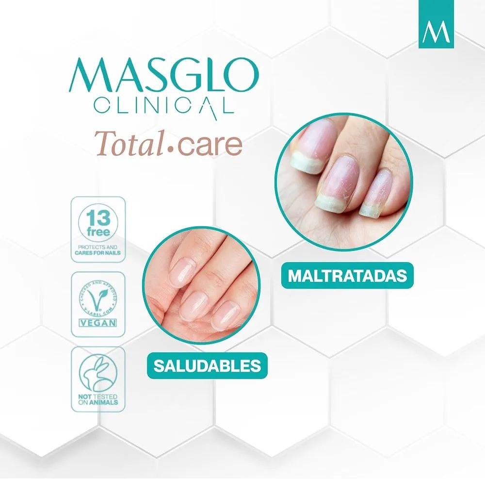 ESMALTE PARA UÑAS BASE RECUPERADORA COMPLEJO MULTIVITAMÍNICO ENRIQUECIDA CON MICROESFERAS MASGLO CLINICAL  13.5ML