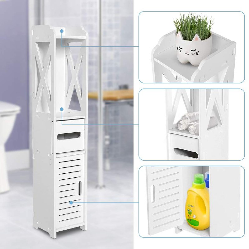 ESTANTE ORGANIZADOR MULTIUSO MODERNO Y COMPACTO COLOR BLANCO 80X15X15CM