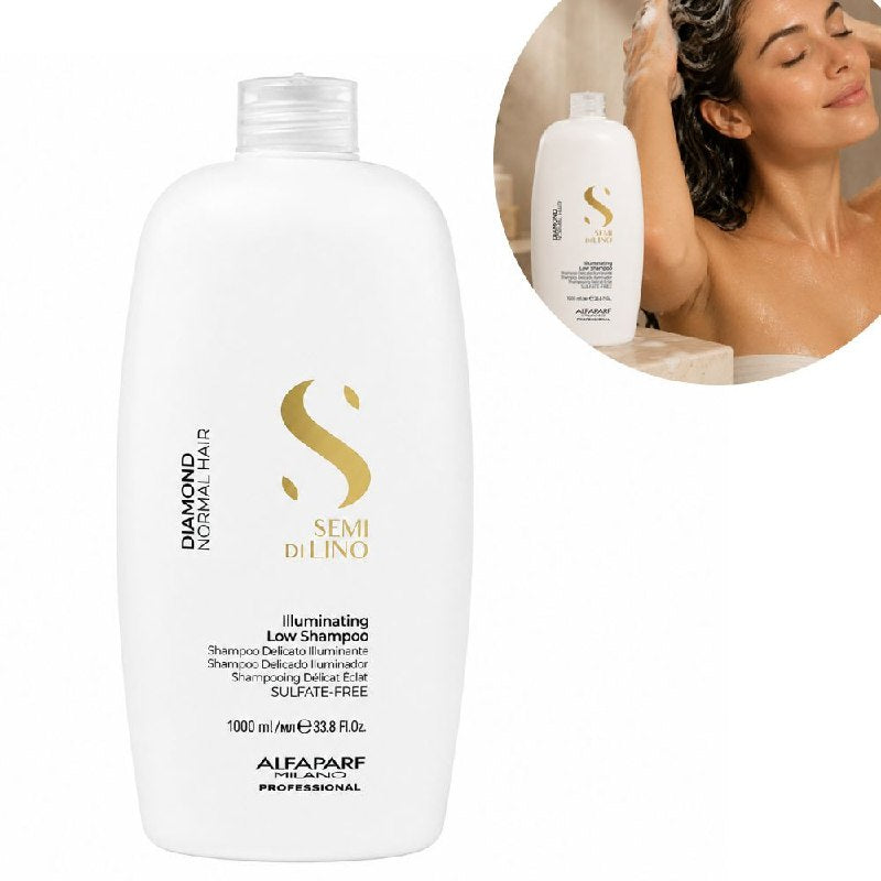 SHAMPOO ILUMINADOR DE LIMPIEZA SUAVE SIN SULFATOS PARA CABELLO NORMAL DE LINAZA ALFAPARF 1000ML
