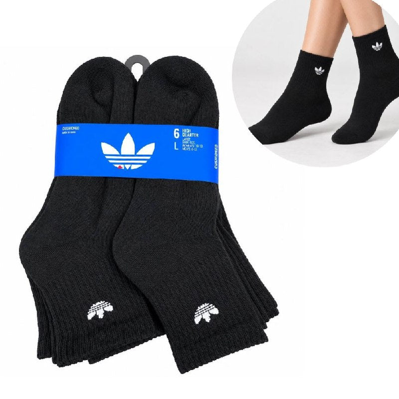 CALCETA TOBILLERA ADIDAS ORIGINAL 6 PARES TALLA HOMBRE 8-12  TALLA MUJER 10-13