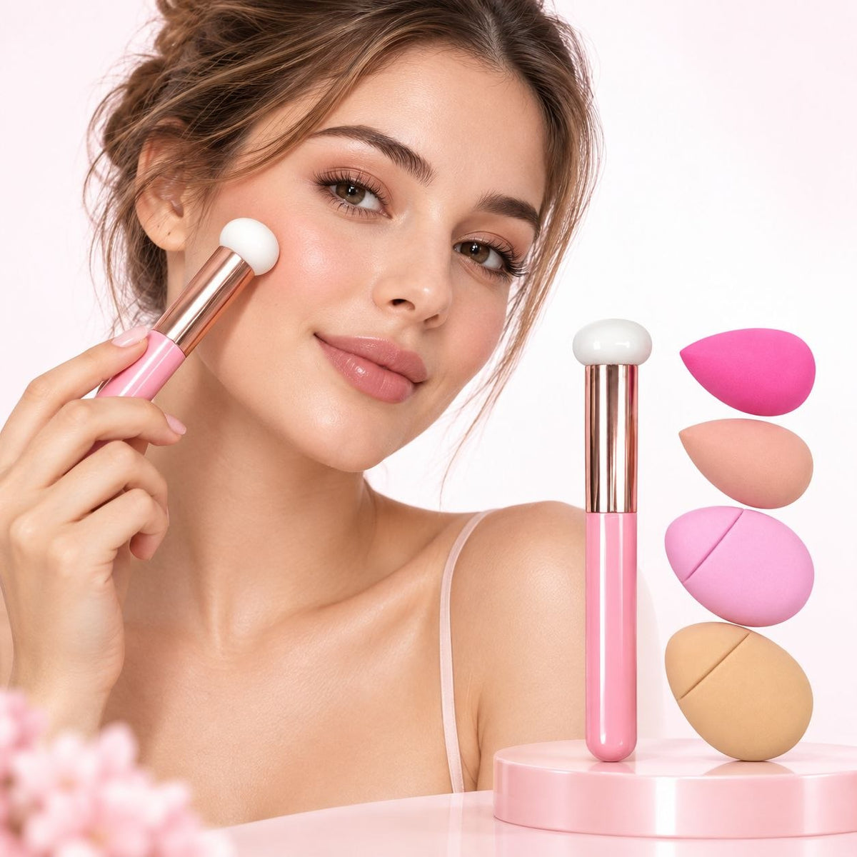 SET DE 5 ESPONJAS BORLAS PARA MAQUILLAJE Y CORRECTION SWEET BEAUTY