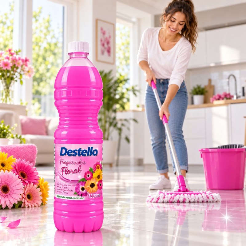 ASISTIN LIMPIADOR LIQUIDO PARA PISOS Y SUPERFICIES CON AROMA FLORAL DESTELLO 1500ML