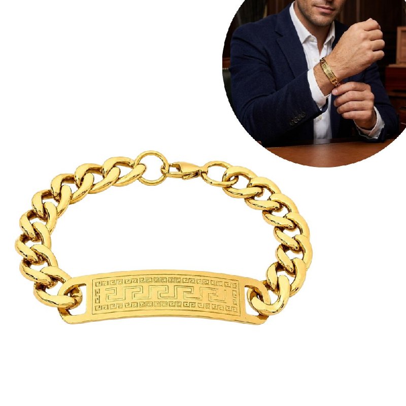 PULSERA DE ENCHAPE PARA CABALLERO, LINEAS 21CM