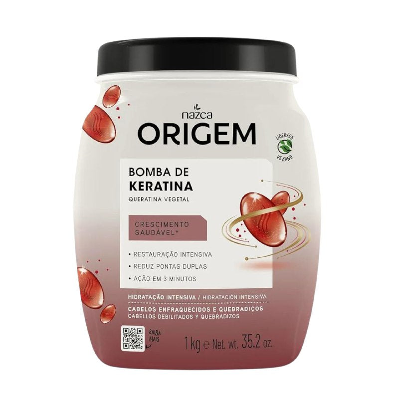 MASCARILLA PARA EL CABELLO BOMBA DE QUERATINA VEGETAL DE CRECIMIENTO INTENSIVO REPADADOR NAZCA ORIGEM 1KG