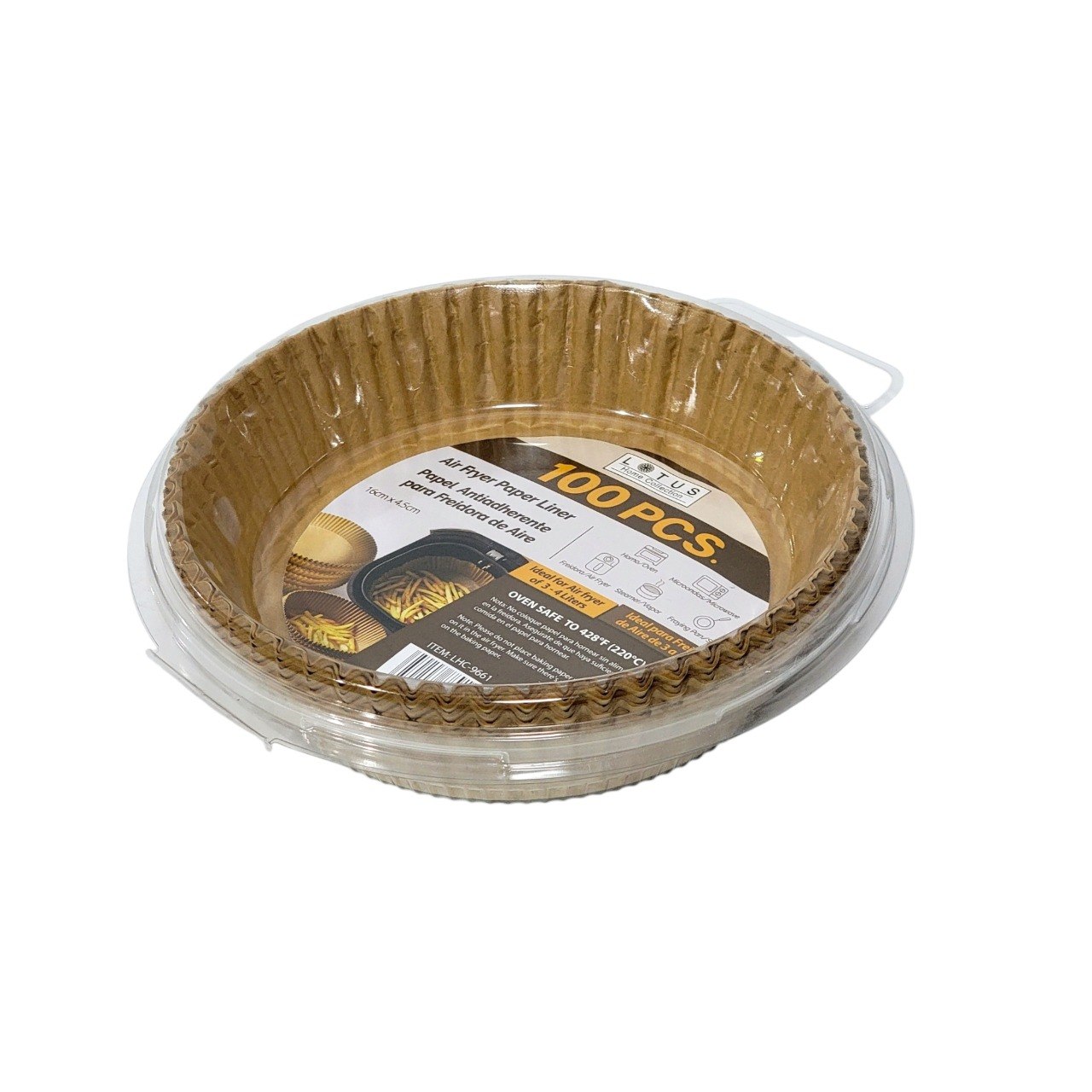 PAPEL ANTIADHERENTE PARA FREIDORA DE AIRE 100 PCS LOTUS 16X4.5CM