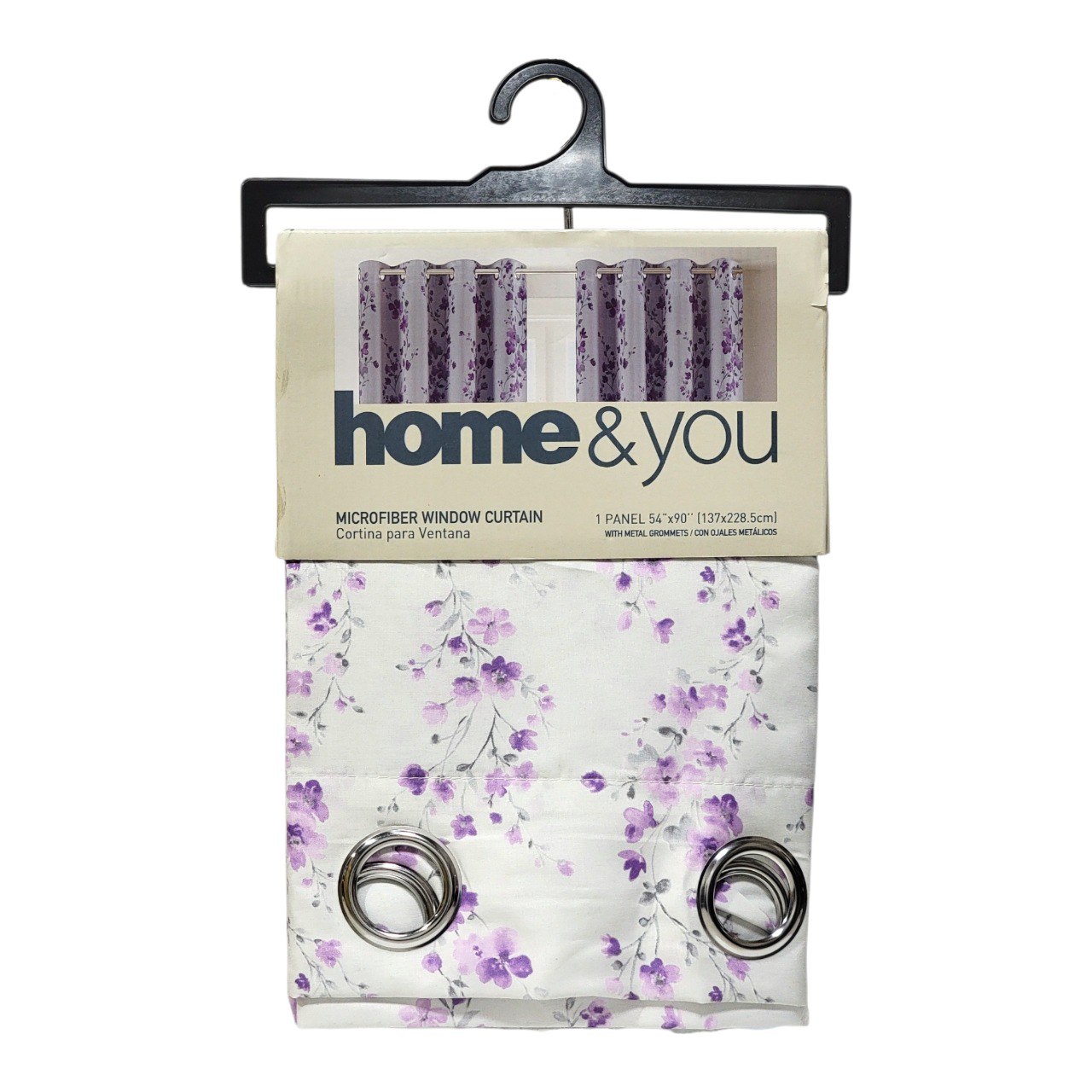 CORTINA PARA VENTANA CON DISEÑO FLORAL 1 PANEL HOME&YOU 137X228CM