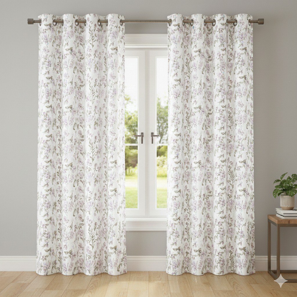 CORTINA PARA VENTANA CON DISEÑO FLORAL 1 PANEL HOME&YOU 137X228CM