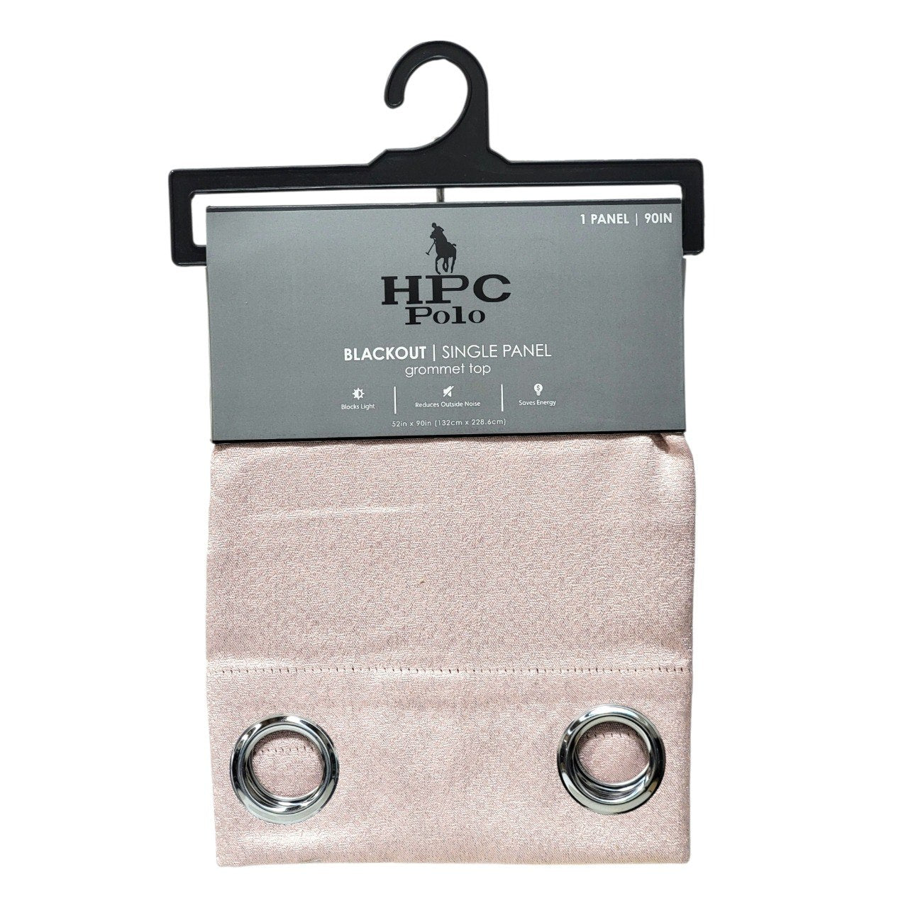 CORTINA BLACKOUT COLOR ROSA PASTEL CON OJALES DE METAL 1 PANEL HPC POLO 132X228CM