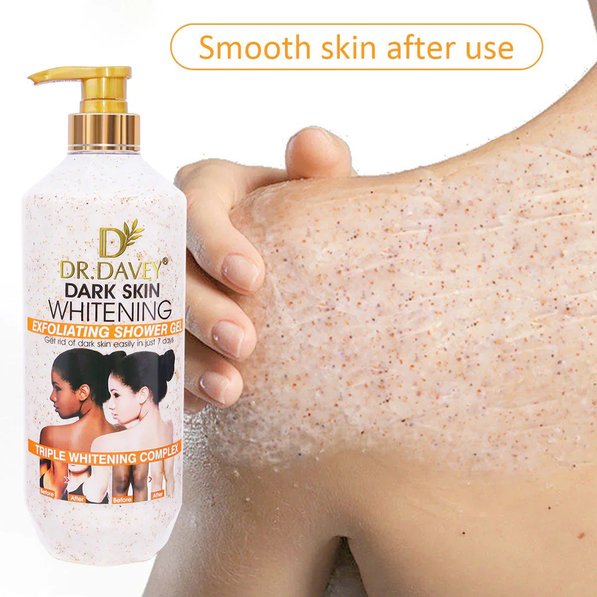 GEL DE DUCHA EXFOLIANTE BLANQUEADOR DE PIEL OSCURA DR DAVEY 1000ML