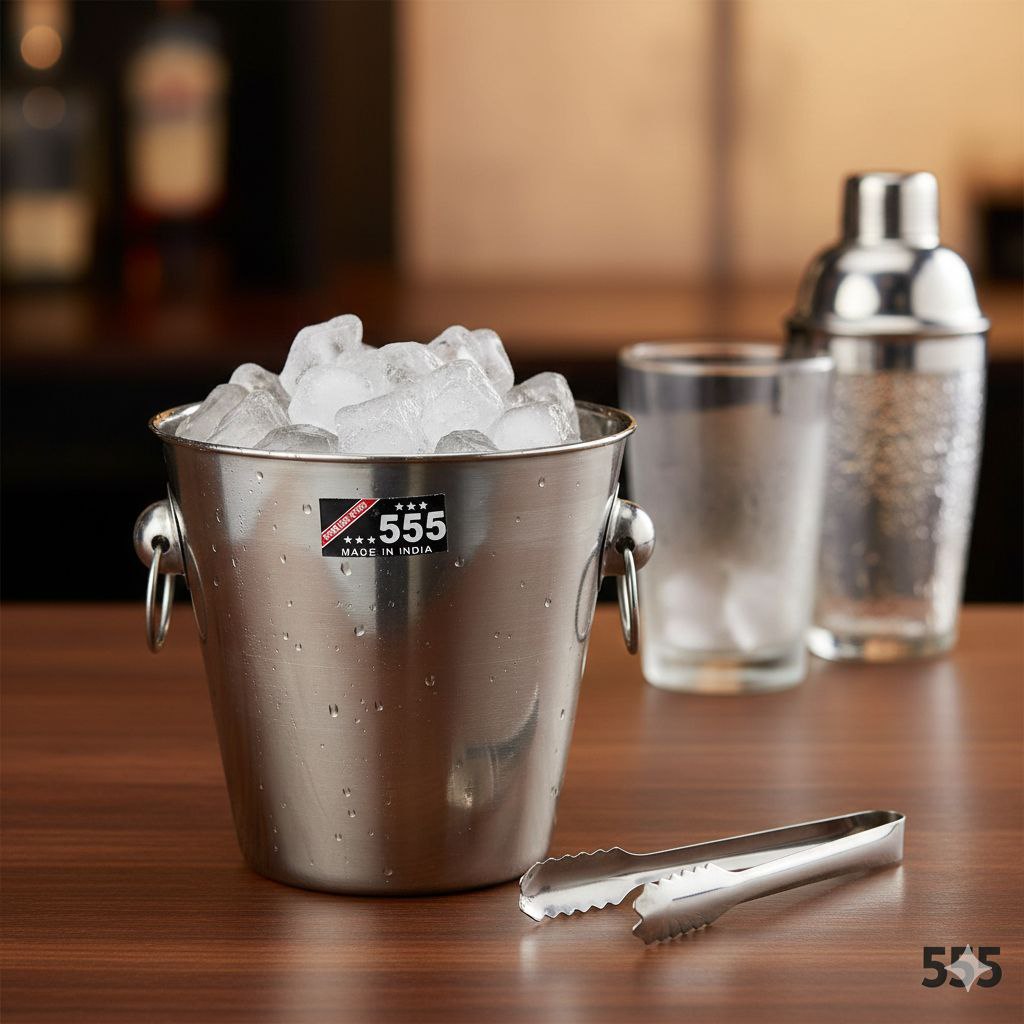 CUBETA PARA HIELO DE ACERO INOXIDABLE 14CM