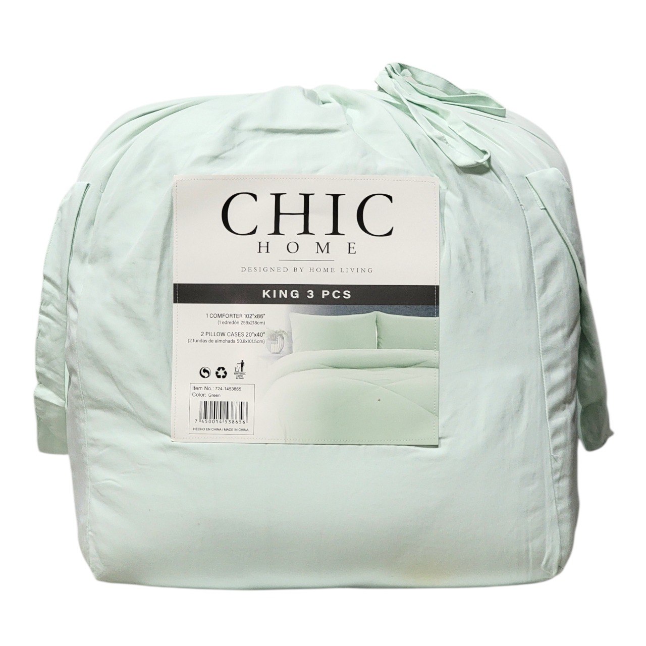 JUEGO DE SABANA EDREDÓN KING CHIC HOME 3PCS
