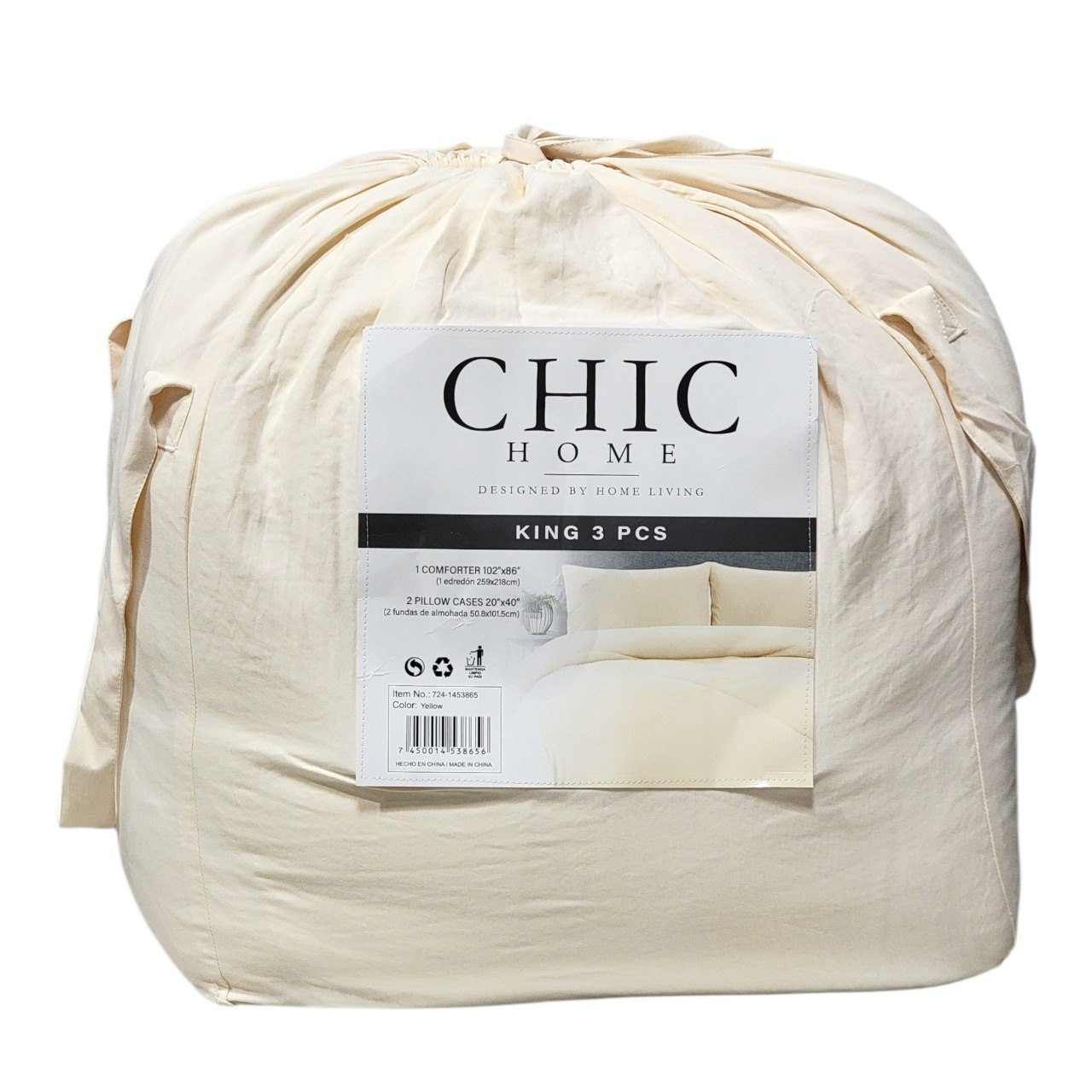 JUEGO DE SABANA EDREDÓN KING CHIC HOME 3PCS