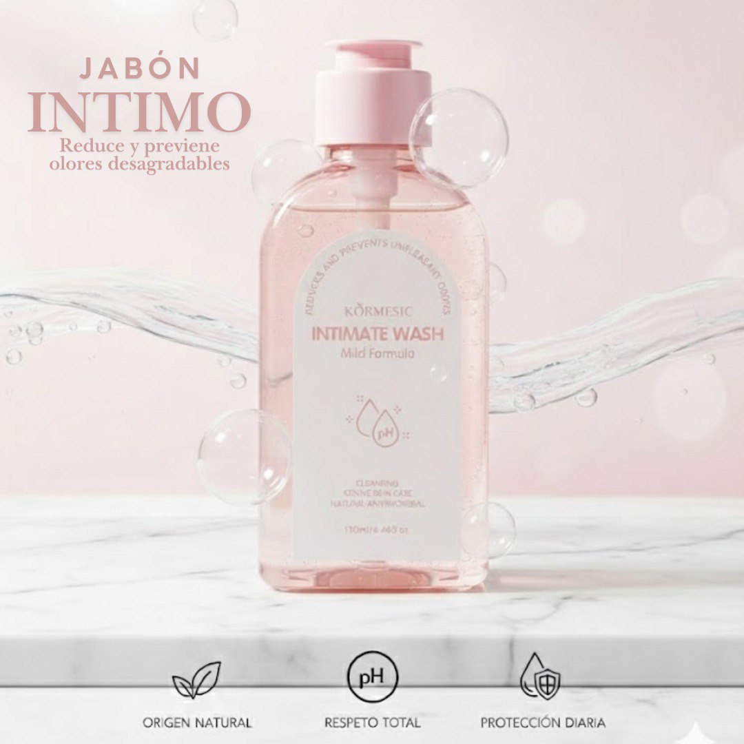 JABON INTIMO PARA MUJERES QUE REDUCE Y PREVIENE OLORES Y DEJA LA PIEL SUAVE KORMESIC 130ML