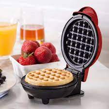 MAQUINA WAFFLERA, MINI MAQUINA ELECTRICA PARA HACER WAFFLES 350W, ANTIADHERENTE 10CM, LIMPIEZA FACIL MINI MAKER