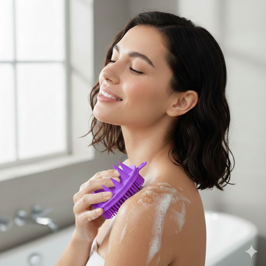 CEPILLO DE SILICONA PARA DUCHA MULTIUSO