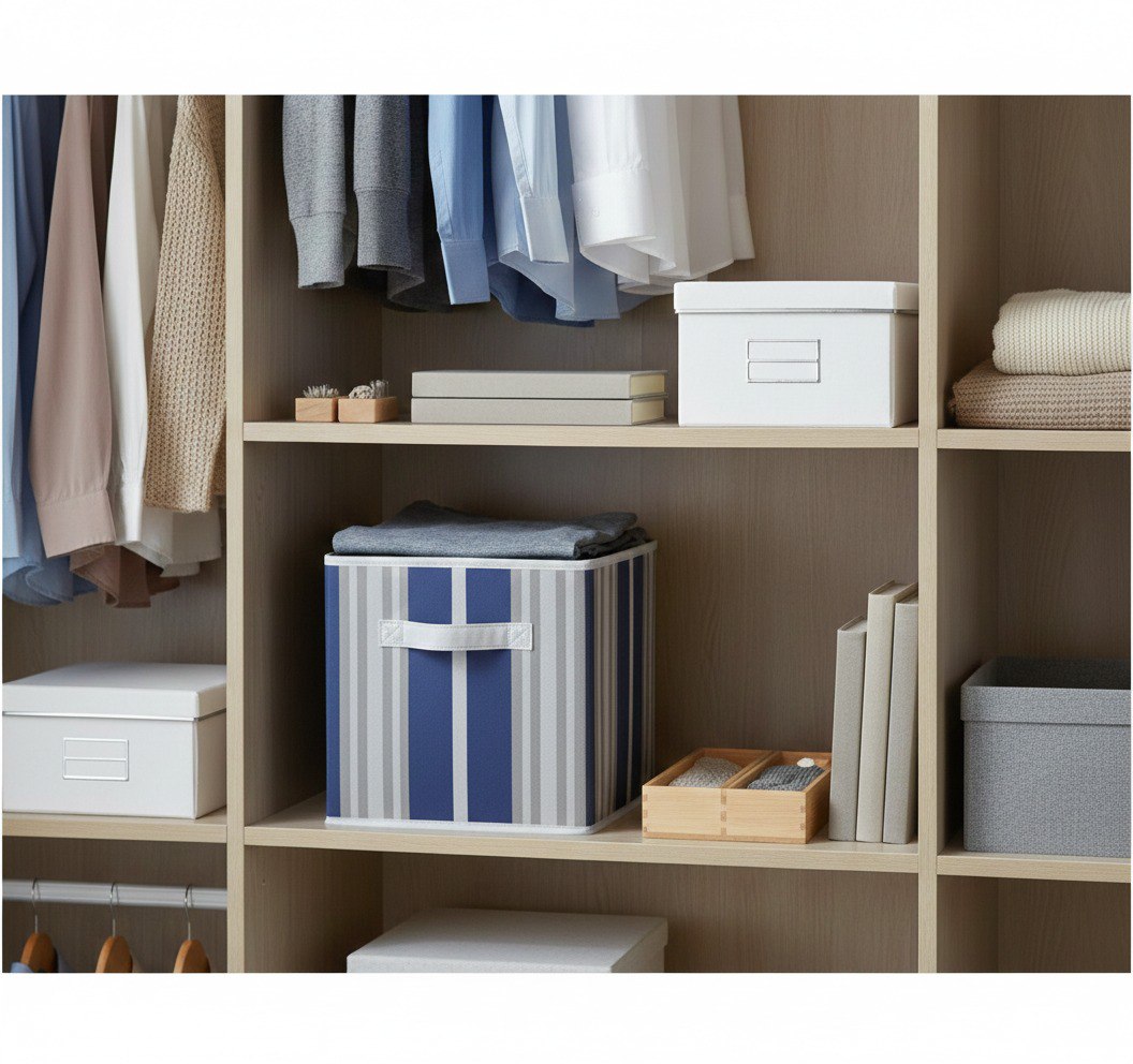 ORGANIZADOR CAJA DE ALMACENAMIENTO PLEGABLE MULTIUSO CLOSET ESSENTIALS 27X26X26CM