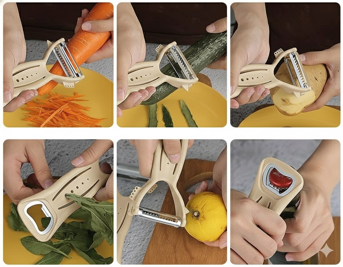 PELADOR DE VERDURAS MULTIUSO AITOS 2 ESTILOS 7X16CM