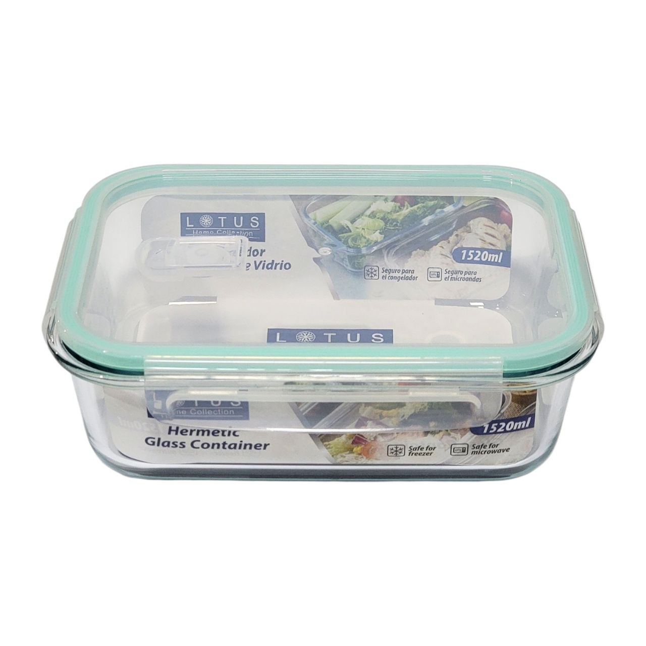 RECIPIENTE PANA PARA ALIMENTOS HERMETICO DE VIDRIO LOTUS 8X18X23CM