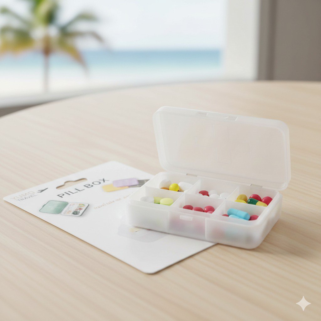 ORGANIZADOR DE PASTILLAS DE VIAJE YUMO TRAVEL 6.5CMX9CM
