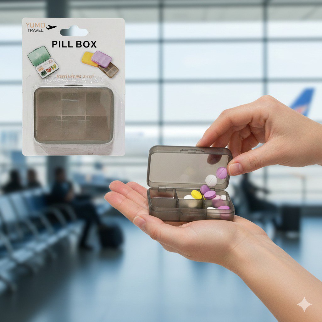 ORGANIZADOR DE PASTILLAS DE VIAJE YUMO TRAVEL 6.5CMX9CM