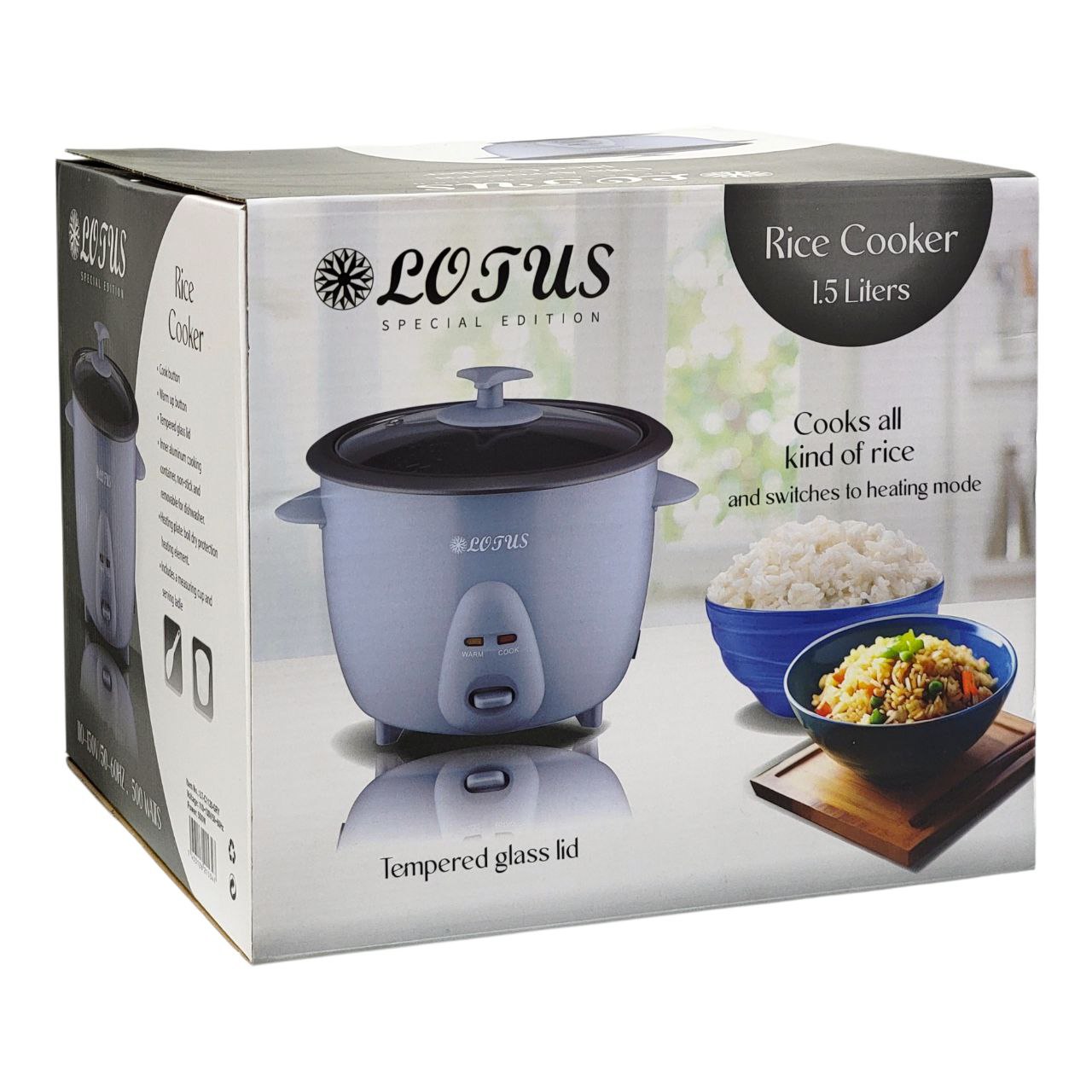 MAQUINA OLLA ARROCERA ANTIADHERENTE LOTUS RICE COOKER DE 1.5L