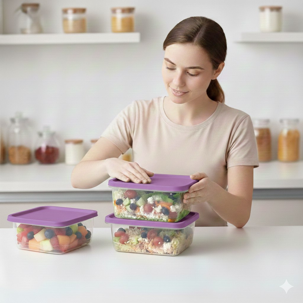 SET DE RECIPIENTES PANAS DE ALIMENTOS BIG HOME 10X17X23CM X 3PCS