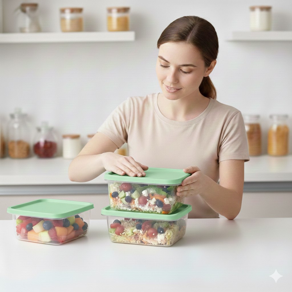 SET DE RECIPIENTES PANAS DE ALIMENTOS BIG HOME 10X17X23CM X 3PCS