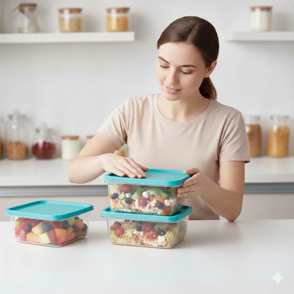 SET DE RECIPIENTES PANAS DE ALIMENTOS BIG HOME 10X17X23CM X 3PCS