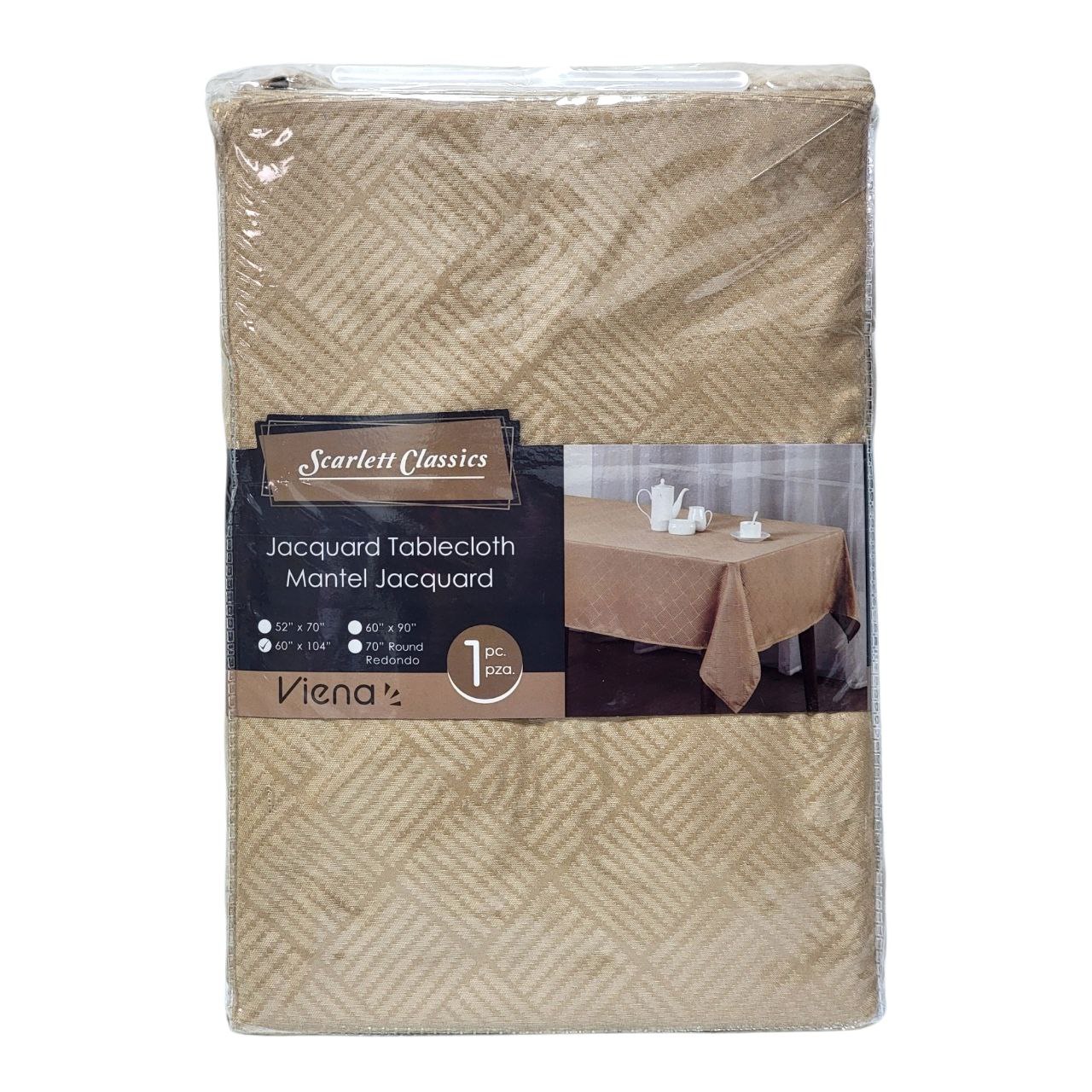 MANTEL DE TELA LISA VIENA JACQUARD SCARLETT CLASSICS 152.4X264.16CM