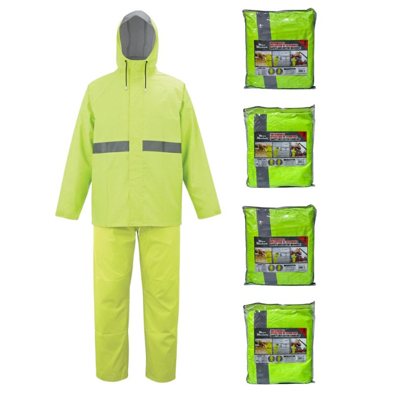 CAPOTE TRAJE DE SEGURIDAD IMPERMEABLE Y REFLECTIVO MAX MOTOR 2PCS