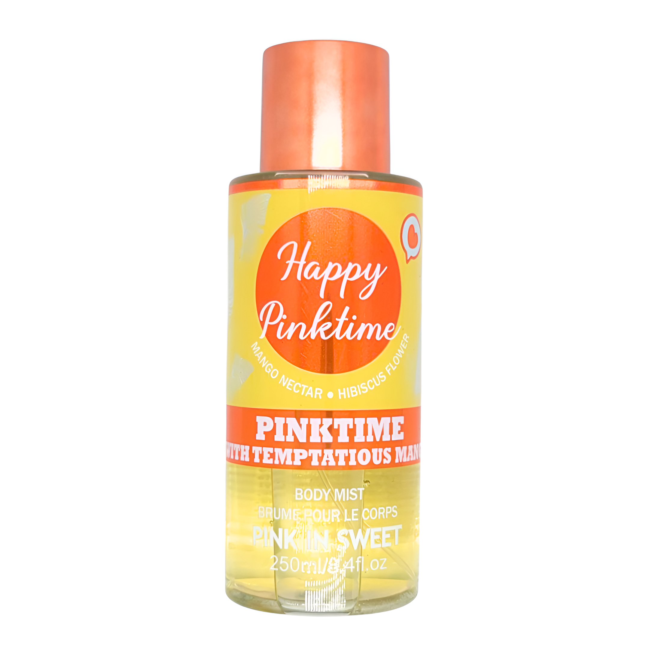 SPLASH PINK IN SWEET HAPPY PINK TIME 250ML (M) (DUPE DE VICTORIAS SECRET PINK MANGO GLOW)