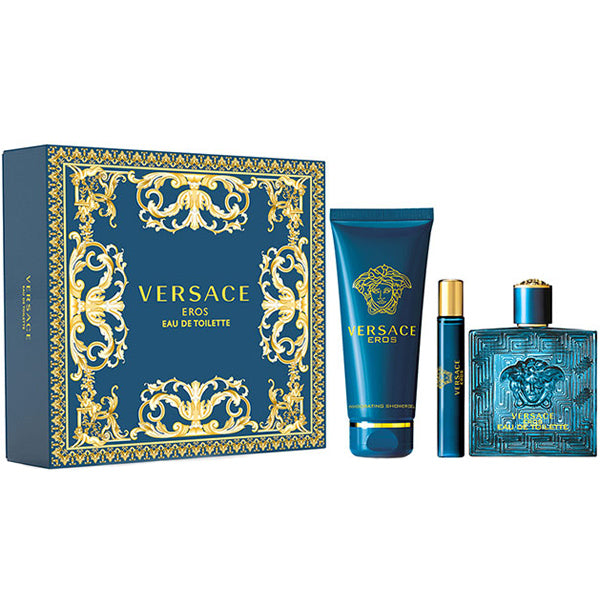 SET VERSACE EROS POUR HOMME EDT 100ML EDT 10ML GEL DE DUCHA 100ML (H)