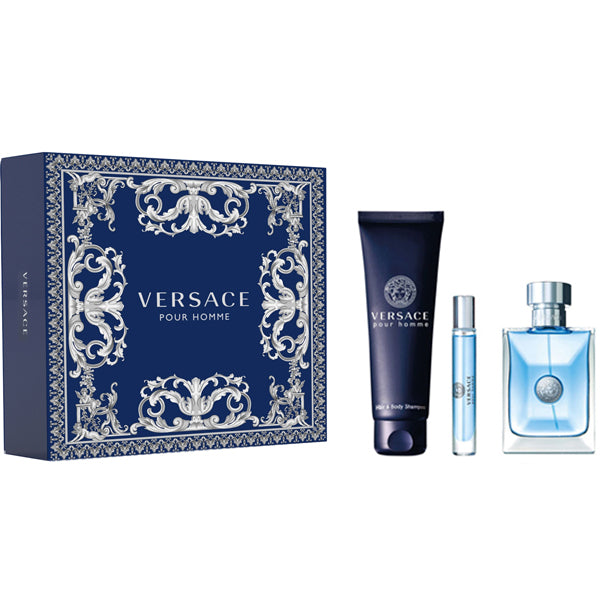 SET VERSACE POUR HOMME EDT 100ML EDT 10ML SHAMPOO 150ML