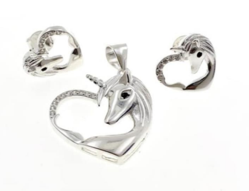 PSET2388 SET CORAZON  PONI CON ZIRCONIA BLANCO PLATA 9.25
