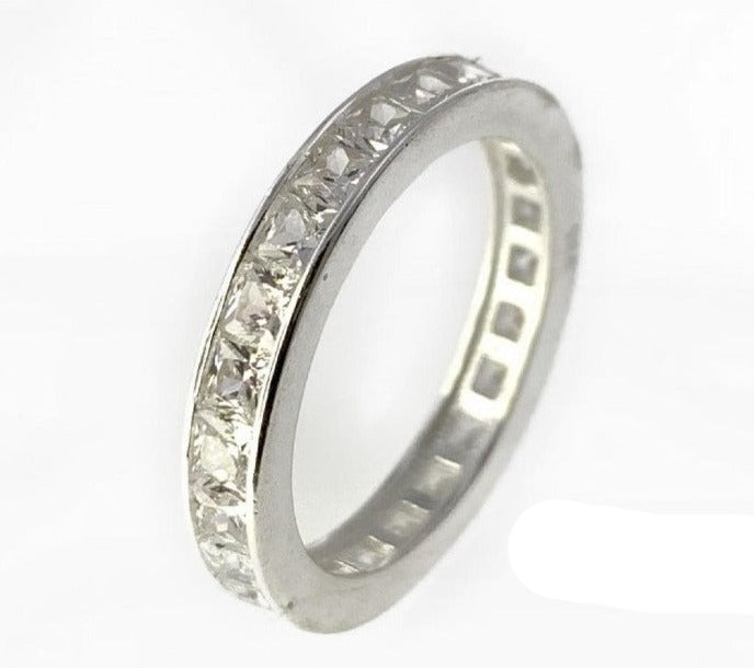 PANI1143 ANILLO CON PIEDRAS TRANSPARENTES, PLATA 925