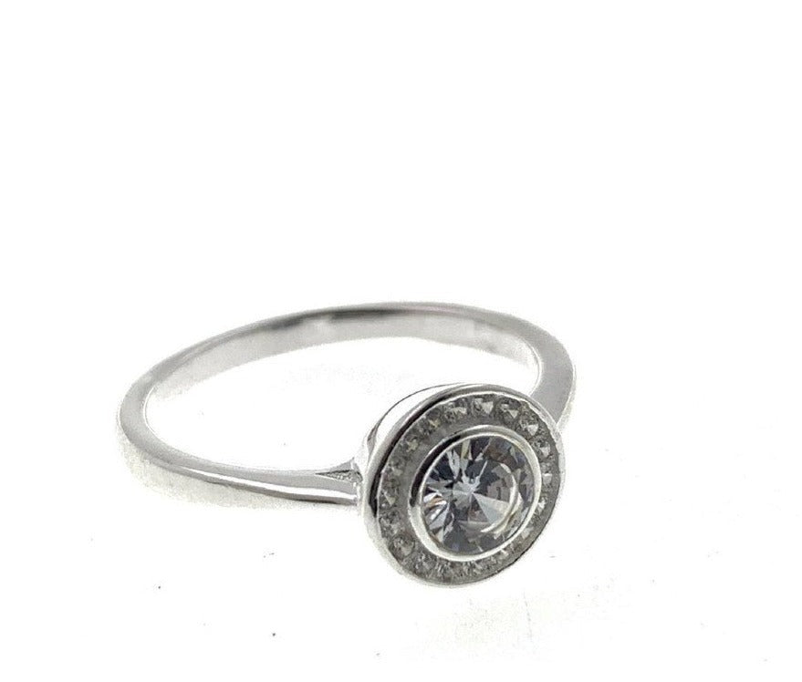 PANI1477 ANILLO PIEDRA TRANSPARENTE, PLATA 925
