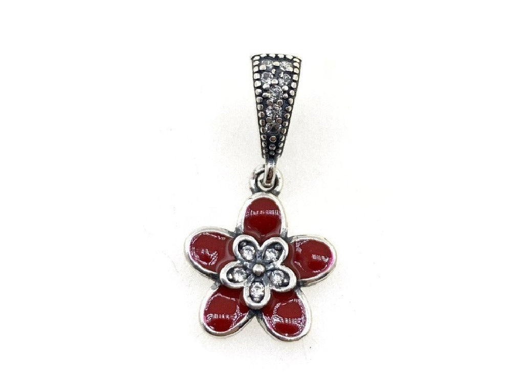 PCHARM2541  COLGANTE DE FLOR ROJA