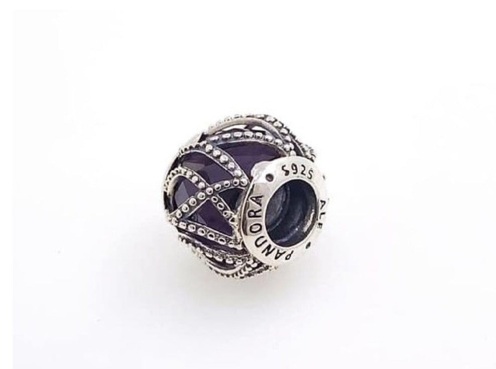 PCHARM493 CRISTAL DE MURANO MORADO CON CUENTAS