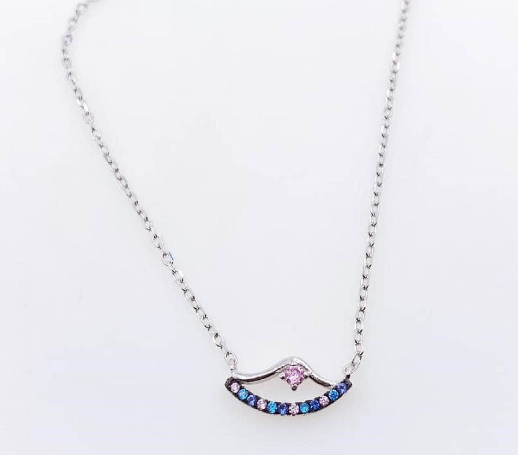 PDIJE1267 CIRCONES DE COLORES CON CADENA PLATA 925