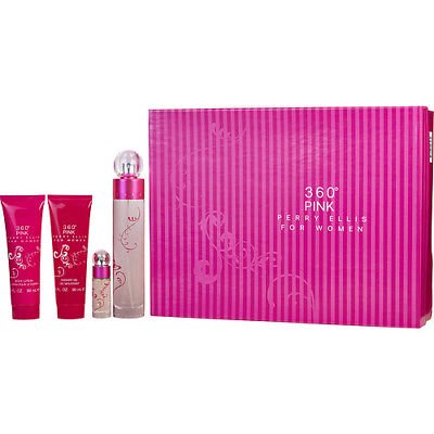 SET PERRY ELLIS 360 PINK 4/P DAMA EDP  100 ML-BODY LOTION 90 ML-SHOWER GEL 90 ML-EDP 7.5 ML