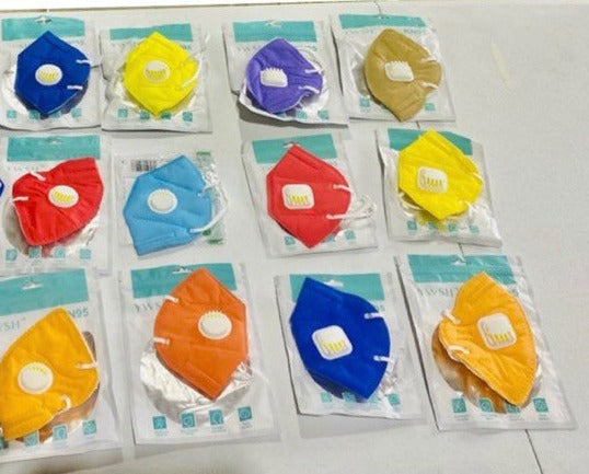 MASCARILLA KN95 DE COLORES CON VALVULA
