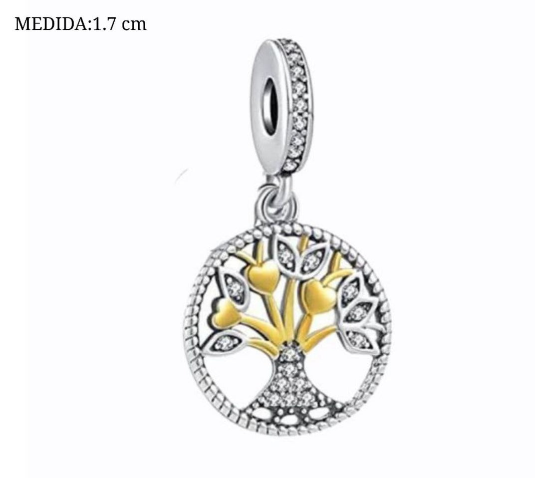 PCHARM2749    COLGANTE CIRCULAR CON EL ARBOL DE LA VIDA EN MEDIO