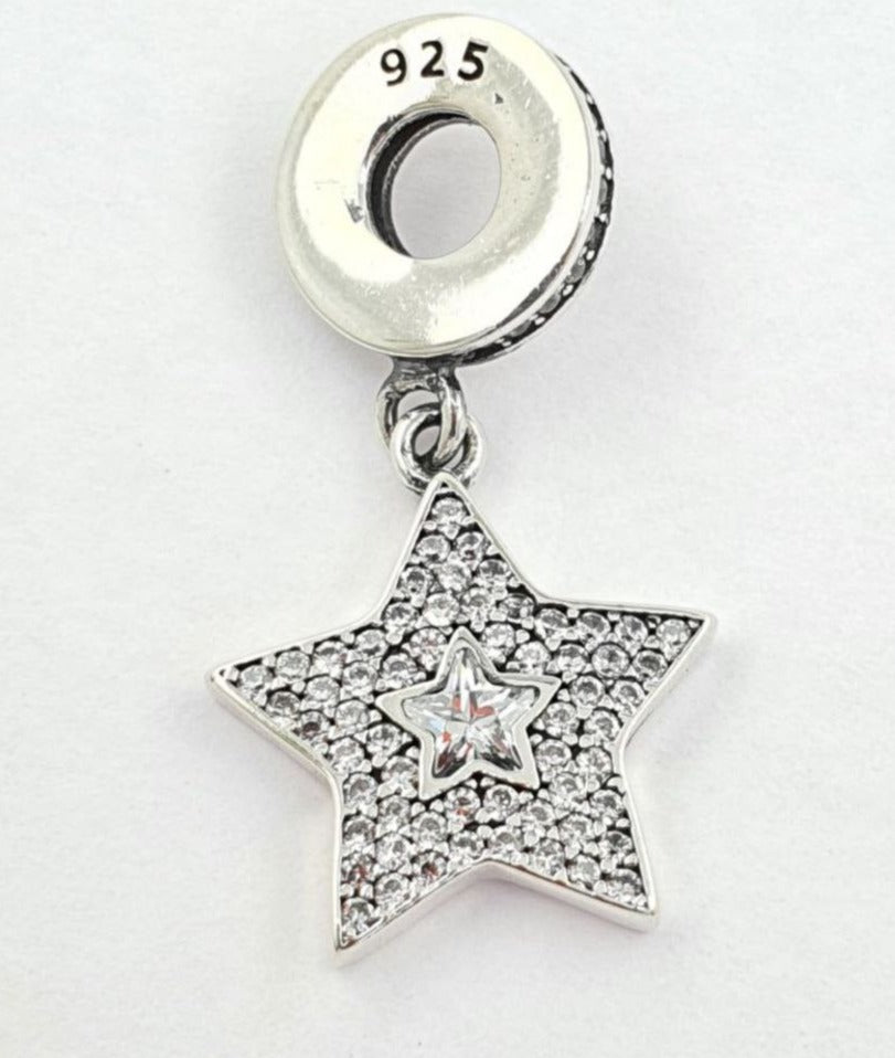 PCHARM2765  COLGANTE DE ESTRELLA CON CIRCONES TRANSPARENTES